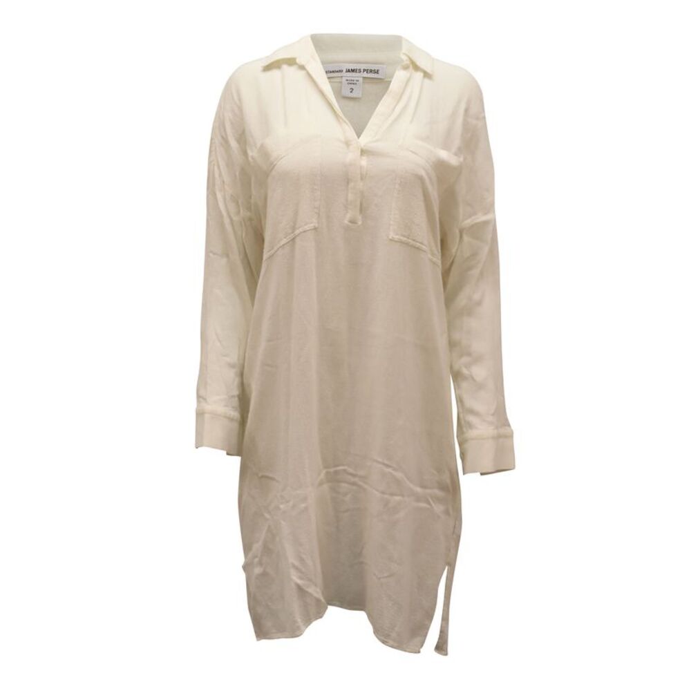 James Perse Shirt Dress in Ivory Viscose